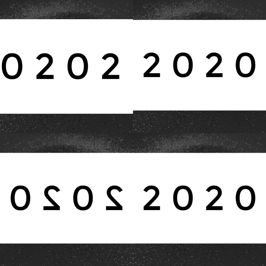 Text "0202 2020" und "0202" nochmals gespiegelt
