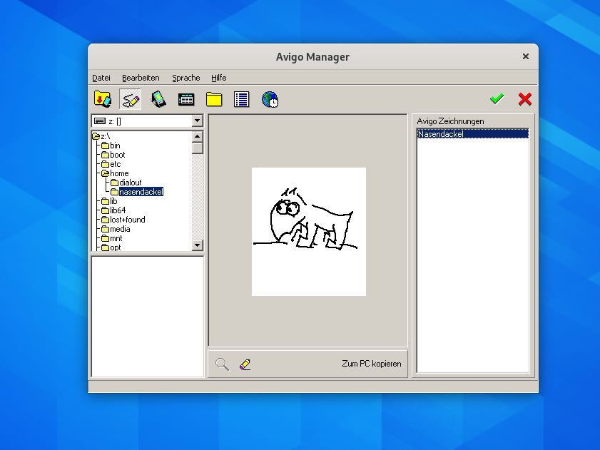 Software Avigo Manager mit Anzeige eines Bilds